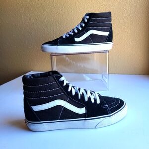 Vans SK8 HI Black Canvas High Top Skateboard Shoes Men size 8 / women 9.5
